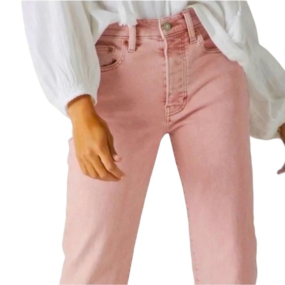 Lucky Brand 90’s Loose Fit Crop High Rise Jeans - Dusty Rose - New With Tags - Picture 2 of 9